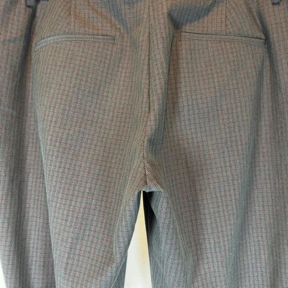 Express Columnist Slim Mid Rise Stretch Pants Size 12 Gray Stripes Work Trousers - Picture 6 of 10